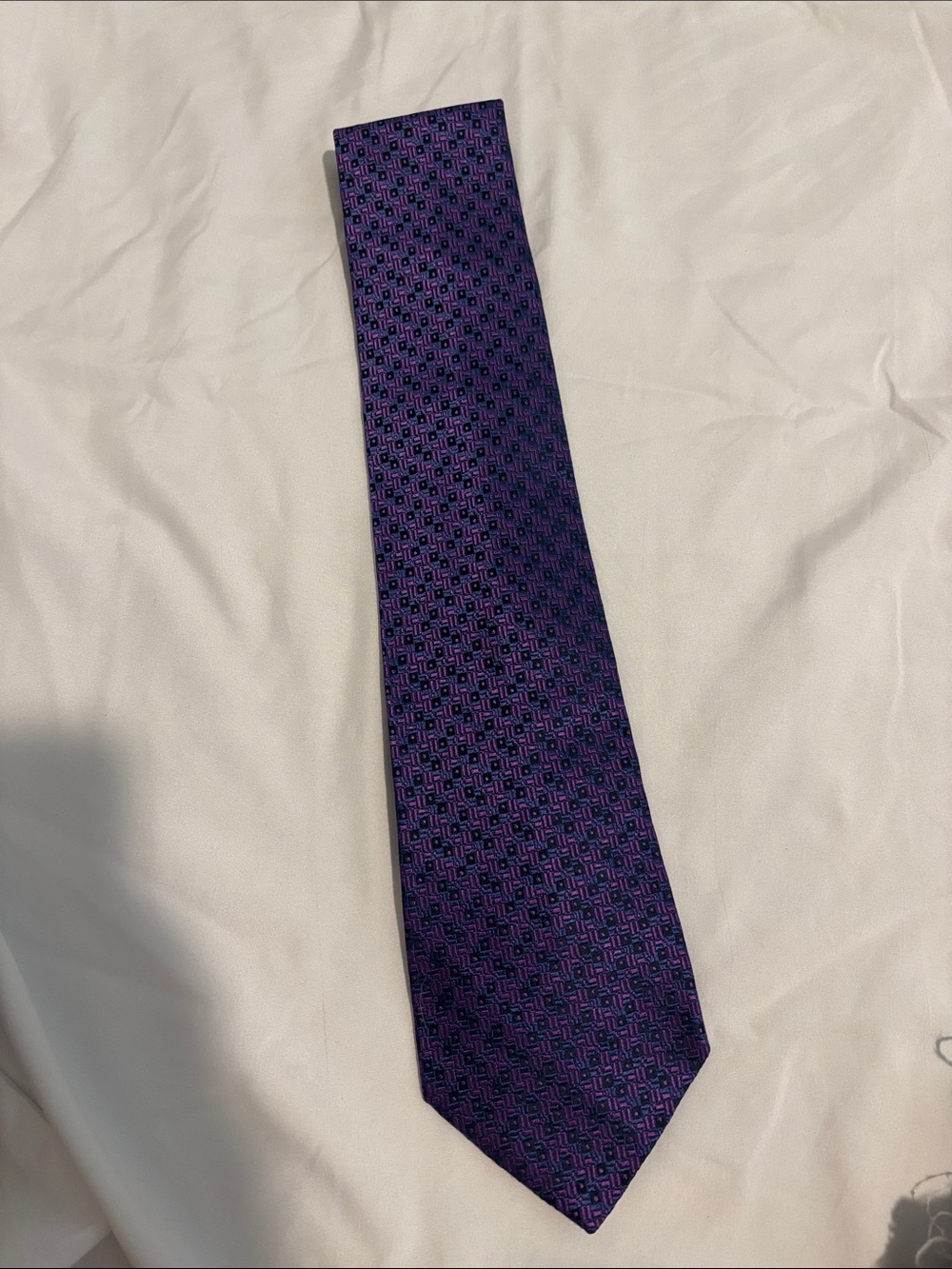 Charvet Purple Geometric Pattern Men's Tie - Classic Formal Accessory